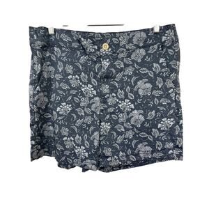 Jach’s Girlfriend Blue Floral Loop Print Elastic Waist Shorts Women’s Large
